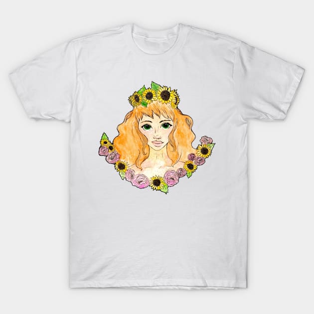 Seasonal flower girls- Summer T-Shirt by Beelixir Illustration